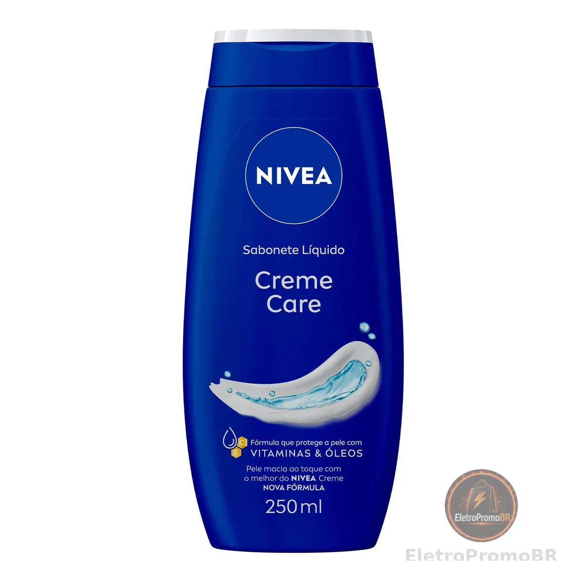 NIVEA Sabonete Líquido Creme Care 250ml, Limpeza Suave, Banho, Hidrata e Protege, Uso Diário, Todas as Peles