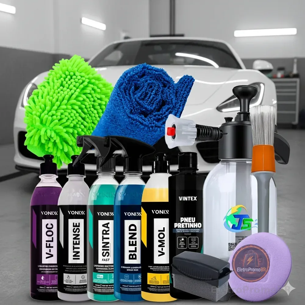Kit Completo Lavar Carro Rapido Cera Pulverizador 2l Brilho