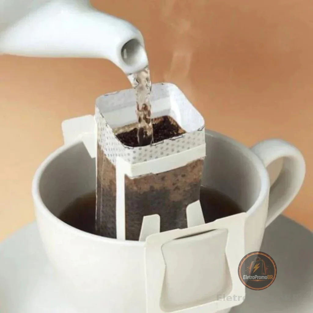 KIT 50 a 150 Coador de Café Descartável Individual Filtro de Papel Portátil com Abas para Dose Única