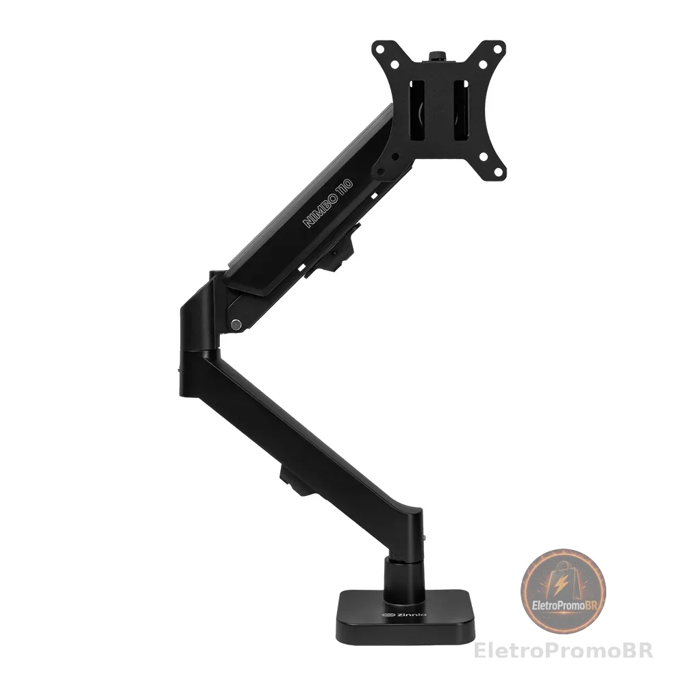 Suporte Articulado Para Monitor 13 a 32 Pistão a Gás Ajustável Zinnia Nimbo 110 Preto