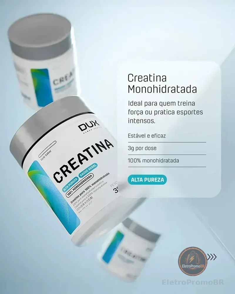 Pote Creatina Monohidratada 100% Pura 300g dux Nutrition Sem Sabor em po
