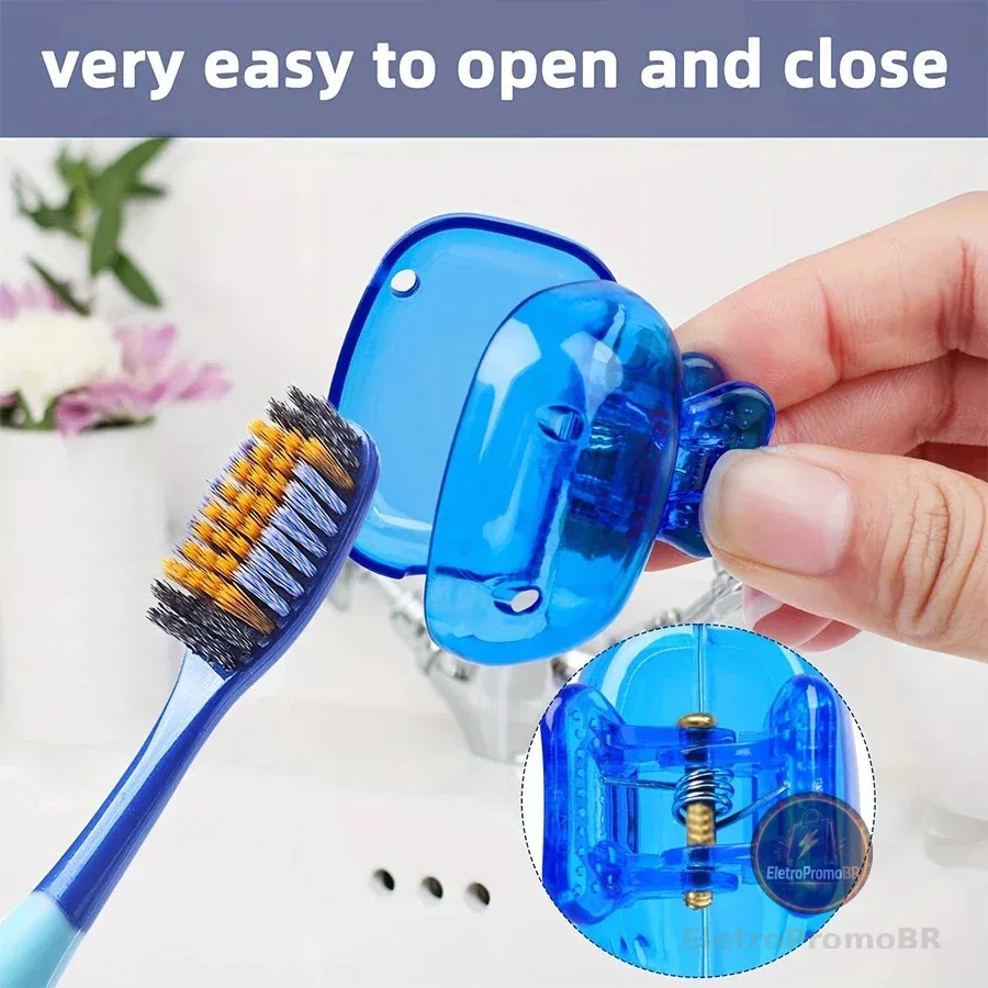 2/4/8pcs Clipe De Armazenamento De Escova De Dentes Capa Protetora Para Viagem Portátil À Prova De Poeira Caso