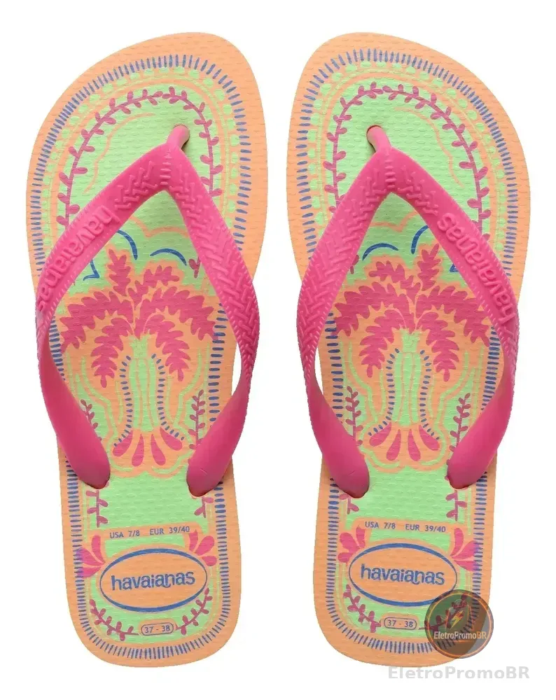 Chinelo Havaianas Top Summer Vibes Feminino Praia Pessego Summer Vibes 39-40 Br