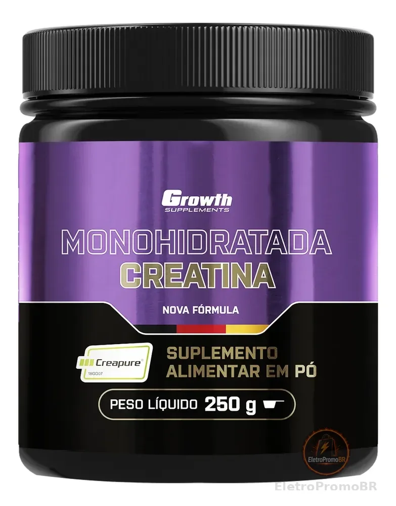 Creatina Creapure 250g Growth Supplements sem Sabor em Pó suplemento Esportivo