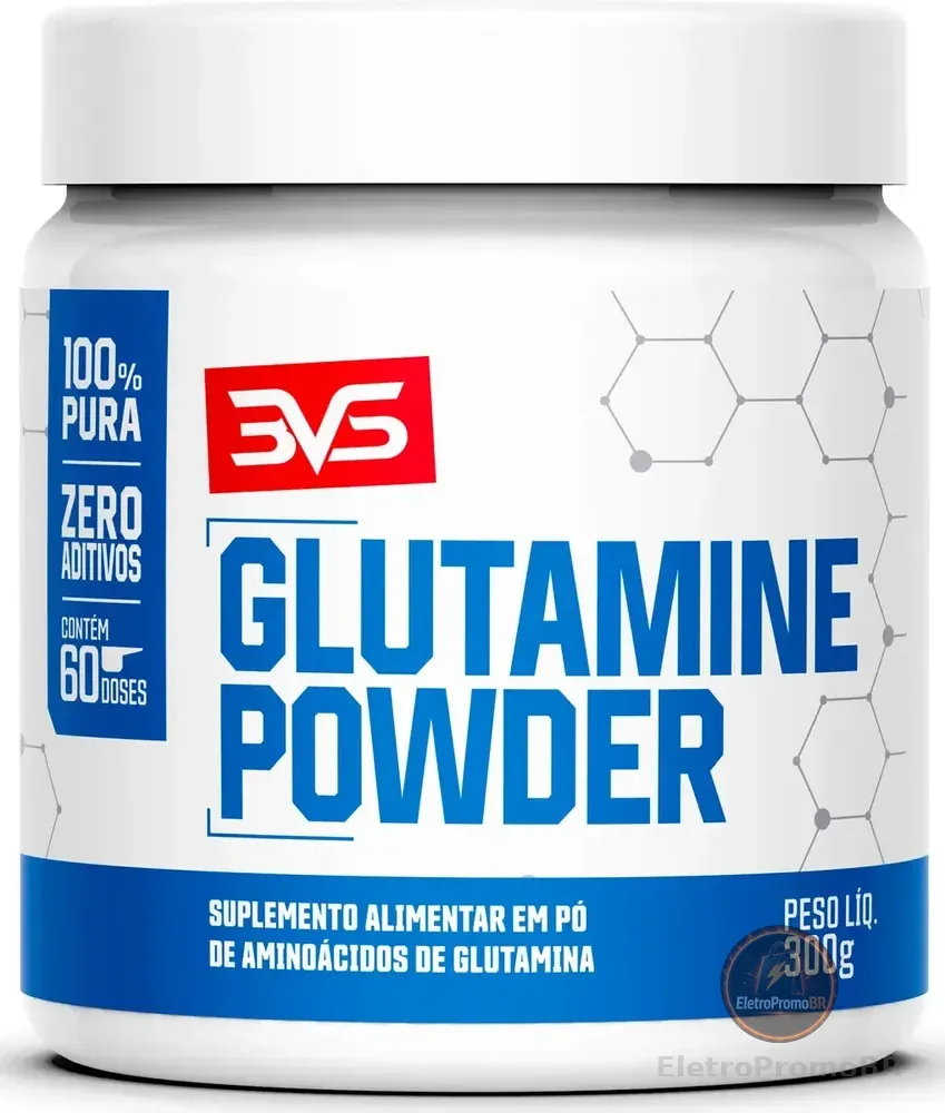 Glutamina 100% Pura 300g - Fórmula Exclusiva Com Insumos Importados E 5g De Glutamina Por Dose (60 Doses)