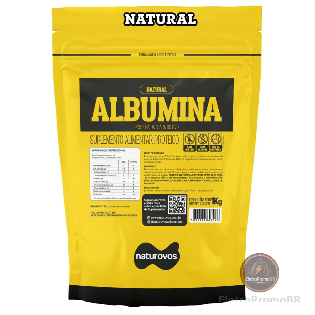 Albumina Natural 1Kg - Naturovos, Naturovos