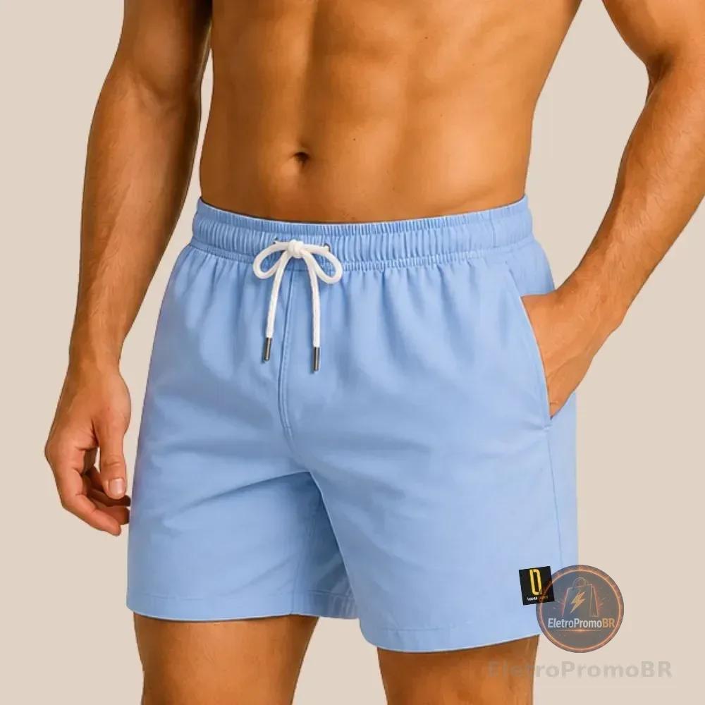 Short Masculino Neon Bermuda Praia Mauricinho Jr Rf. 001 Azul G