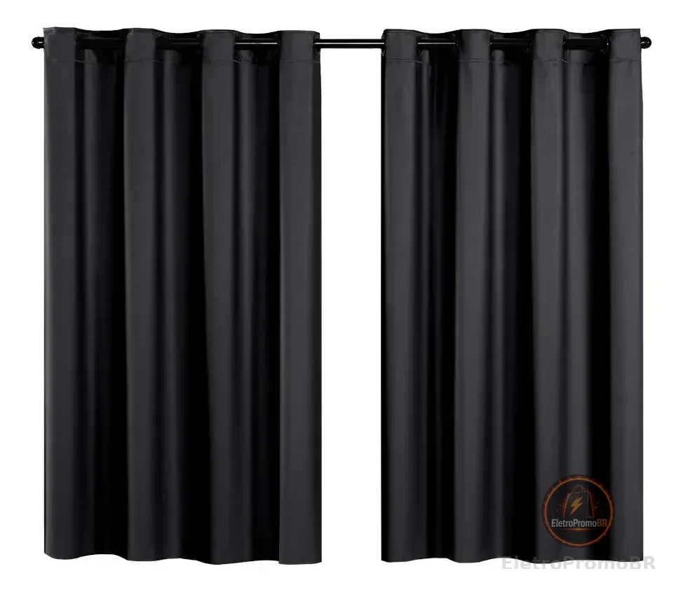 Cortina Blackout De Pvc 2,20m X 1,30m Preto Corta Luz Preto