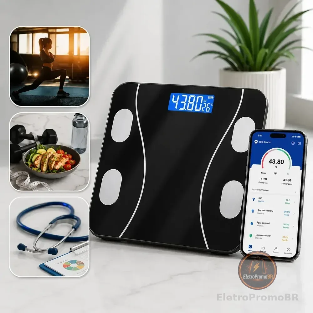 Balança Digital Bioimpedancia Bluetooth Corporal 180kg Cities To Go Saude Dieta Esporte