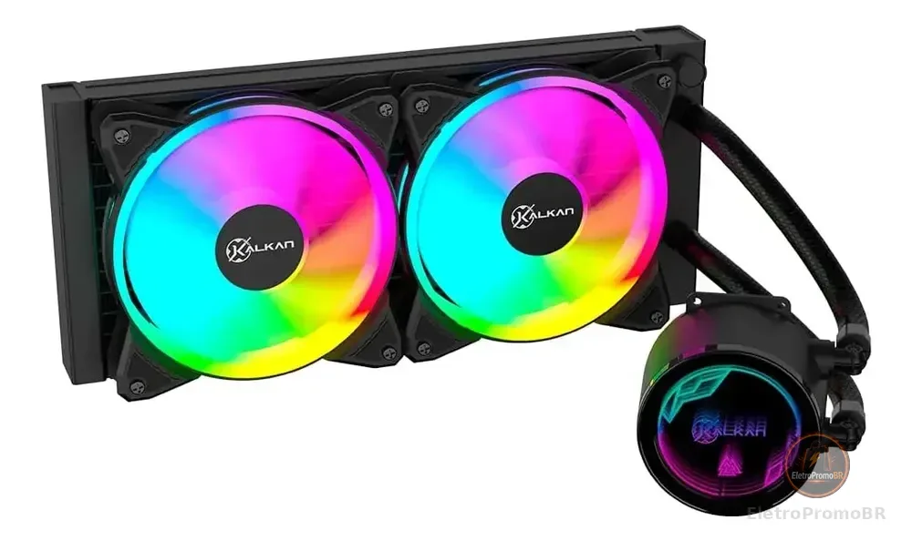 Water Cooler Kalkan Iota V2 240 Rgb 240mm Tdp 250w Preto
