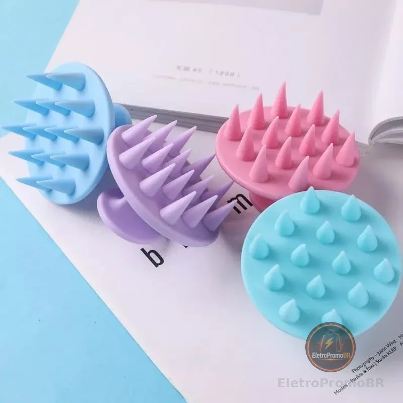 Escova De Lavar Cabelo de Silicone Auxilia O Crescimento Diminui A Quebra