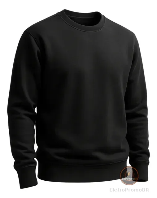 Blusa Moletom Flanelada Unissex Gola Redonda Atual