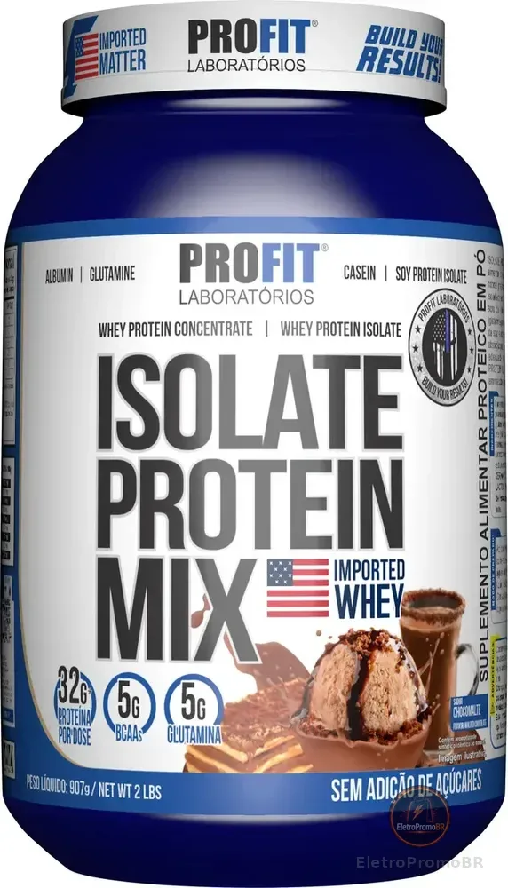 Suplemento en pó ProFit Laboratórios Proteínas de Isolate Protein Mix sabor chocomalte x 907g