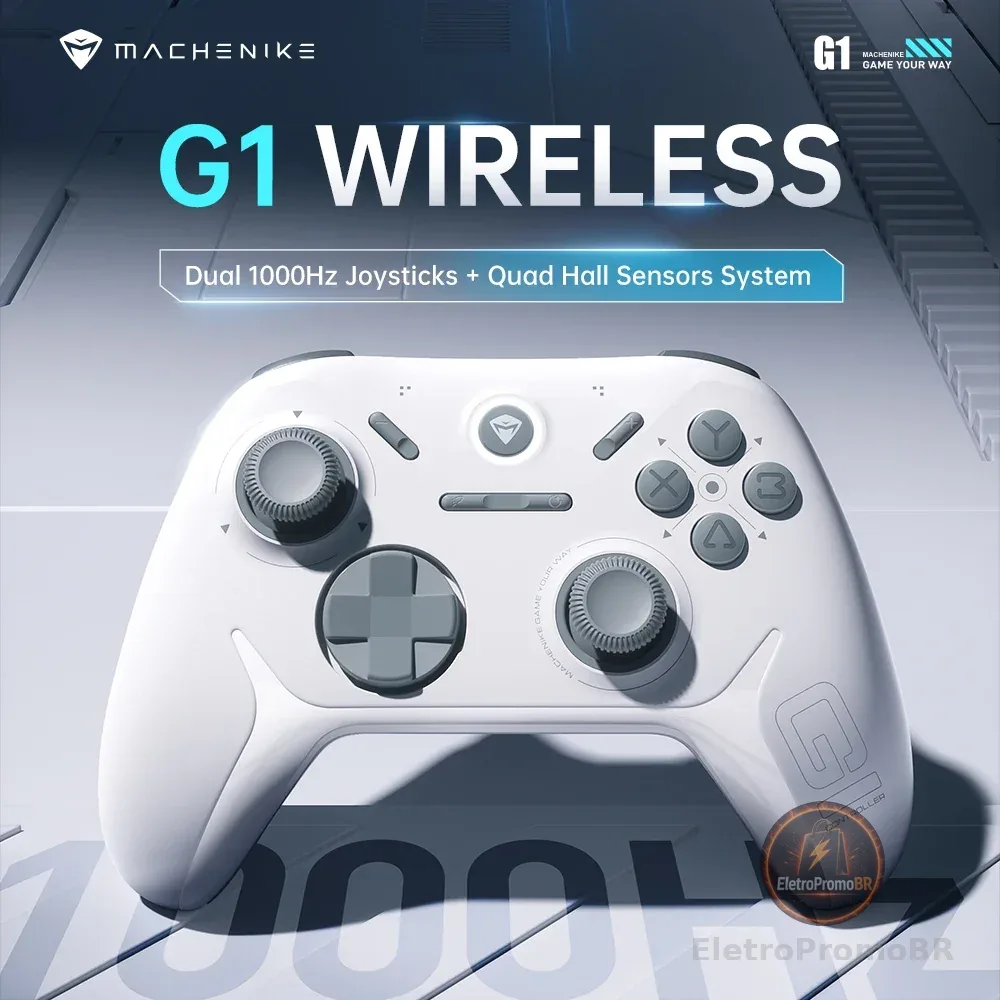 Machenike g1 controlador de jogo sem fio com 1k taxa de pesquisa efeito hall gatilho joystick para nintendo switch pc ios android