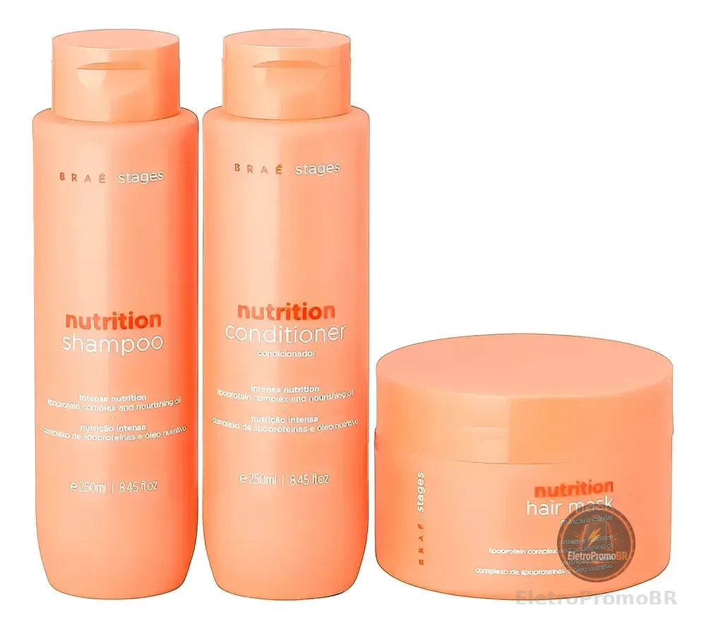 Braé Stages Kit Nutrition Shampoo + Condicionador + Máscara