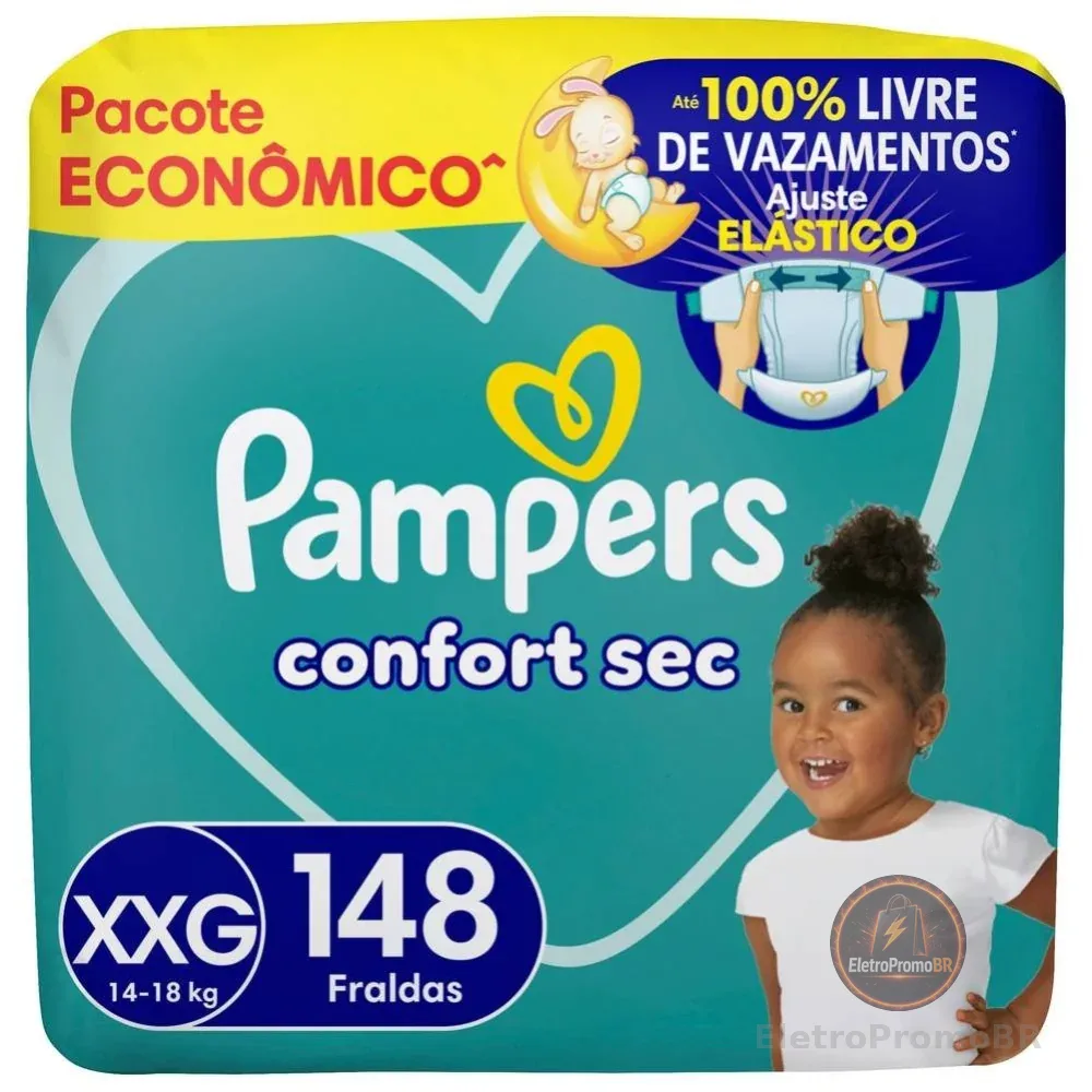 Fralda Pampers Confort Sec Ultra Xxg 148 Unidades