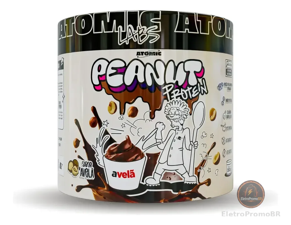Peanut Protein 350g Avelã Atomic Labs Pasta Amendoim Whey Sem Lactose
