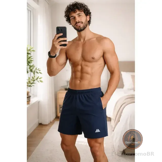 Short 2 Em 1 Masculino Termico Compressão Academia Corrida