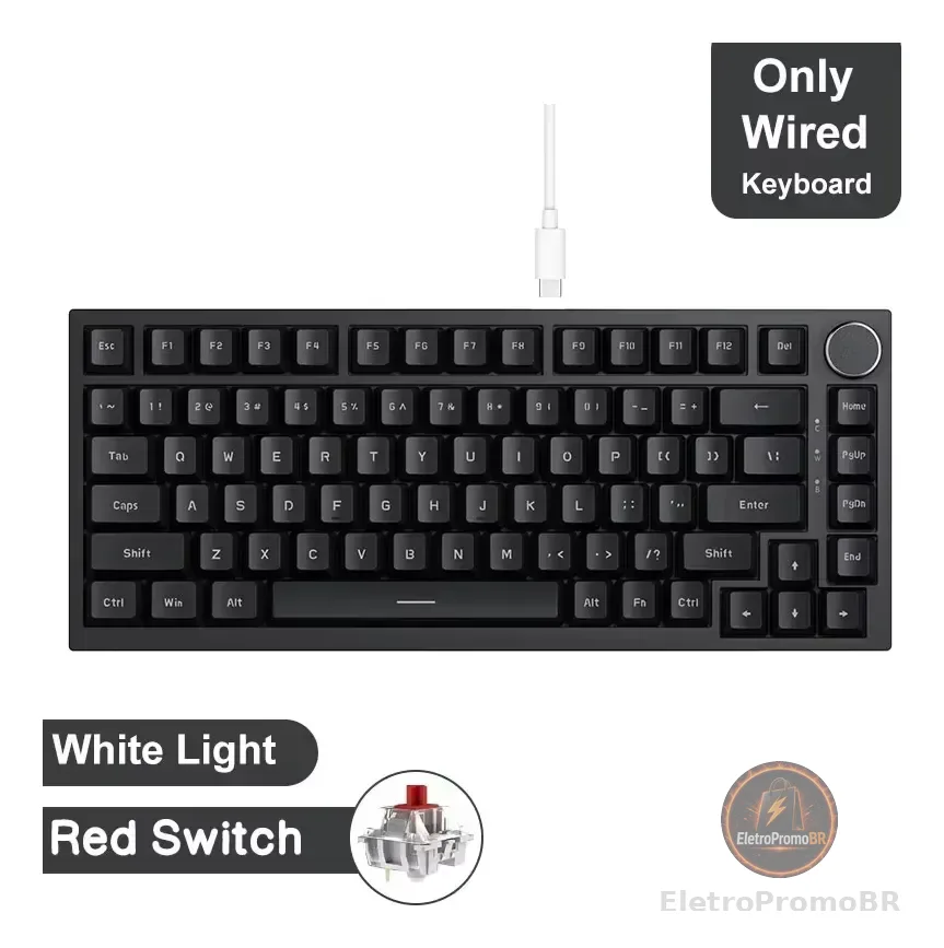 Teclado Mecânico Ajazz Ak820 Com Fio Preto Inglês Us