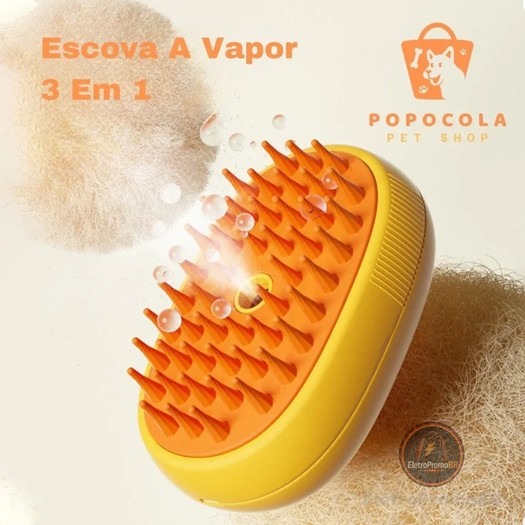 Escova Para Gatos E Cães A Vapor 3 Em 1 Pente Steam-Autolimpante Escova Vaporizador Pente de Remoção