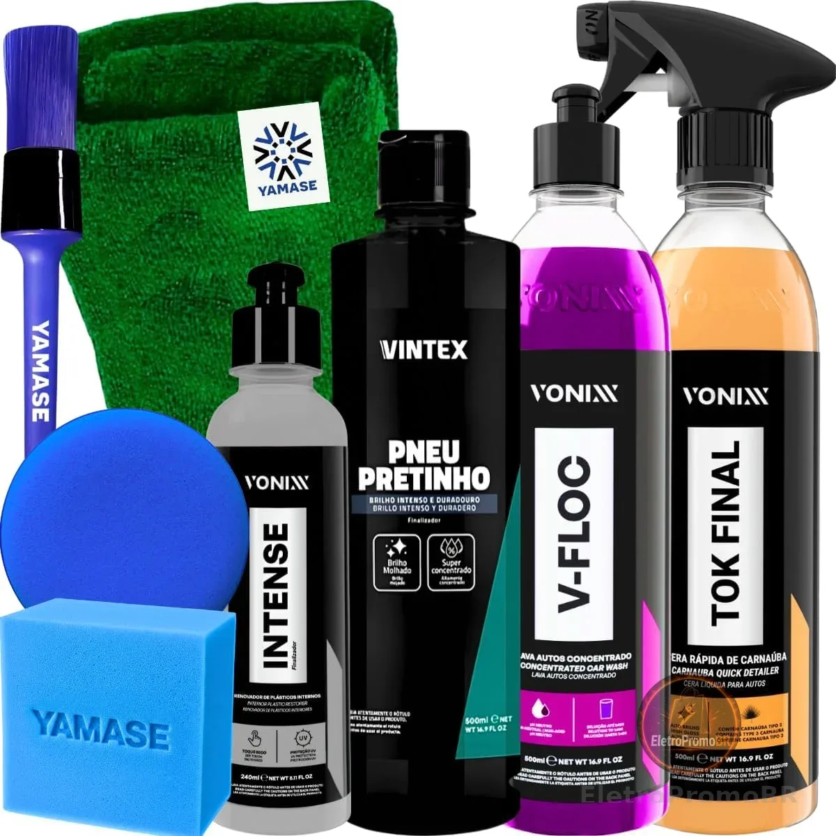 KIT SHAMPOO V-FLOC CERA TOK FINAL REVITALIZADOR INTENSE 240ML VONIXX PRETINHO VINTEX