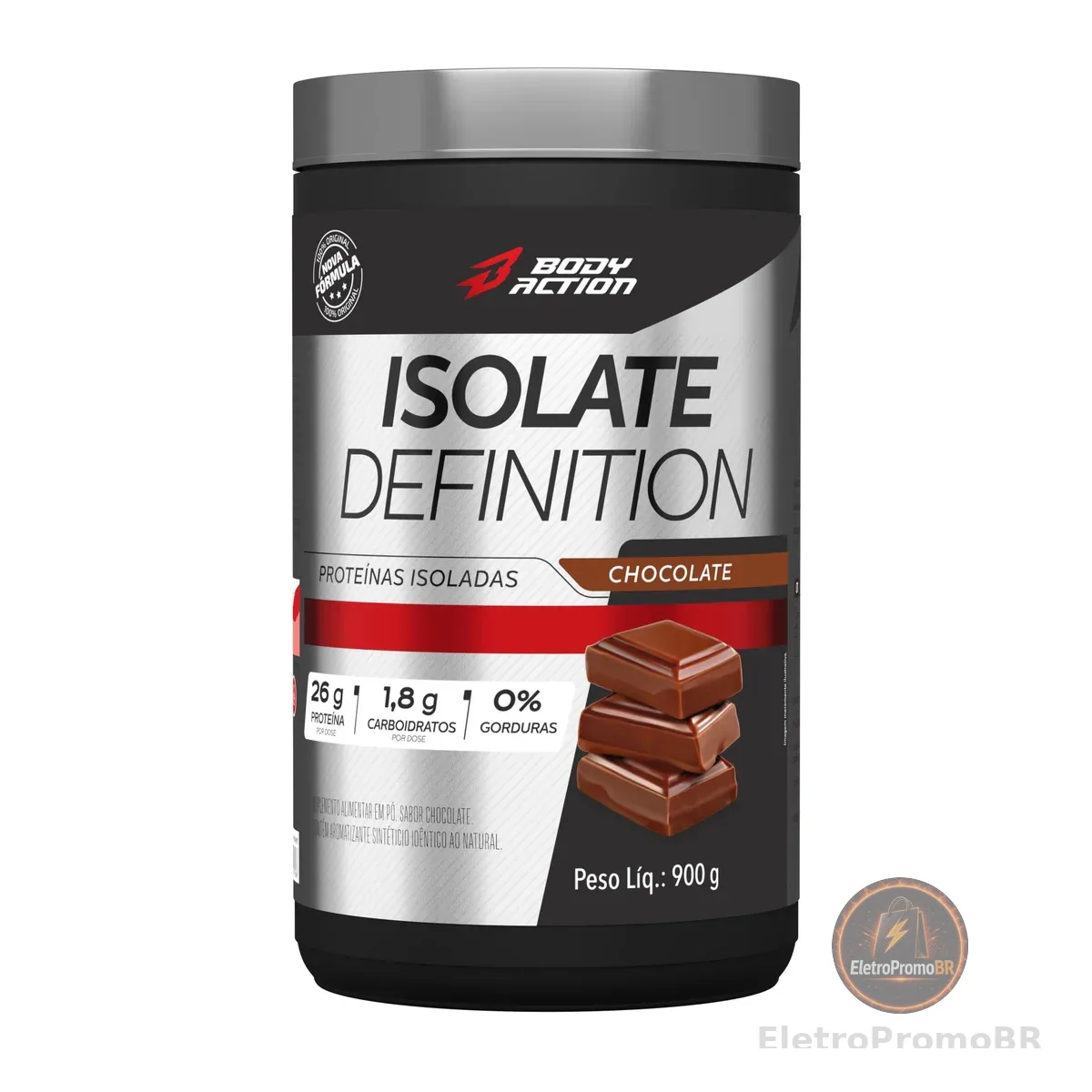 Whey Protein Isolado Isolate Definition 900g Sabor Chocolate Bodyaction