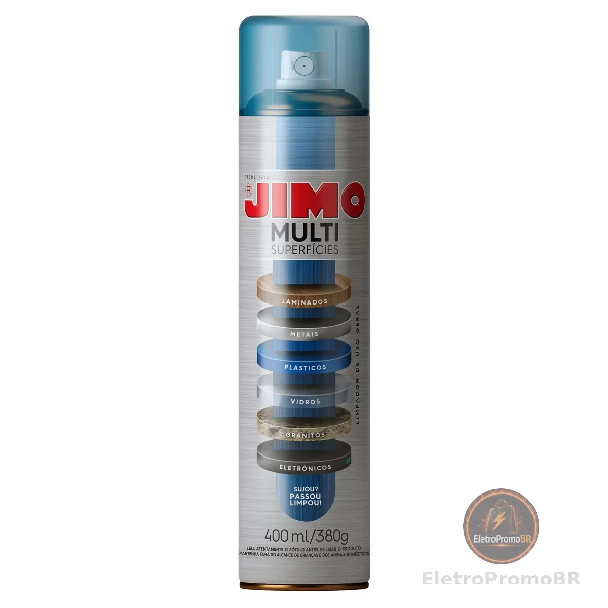 Jimo Multi Superfícies Todos Ambientes Casa Limpeza a Seco Sem Enxague Aerossol 400ml Eletrônicos Eletrodoméstico Armário Balcão