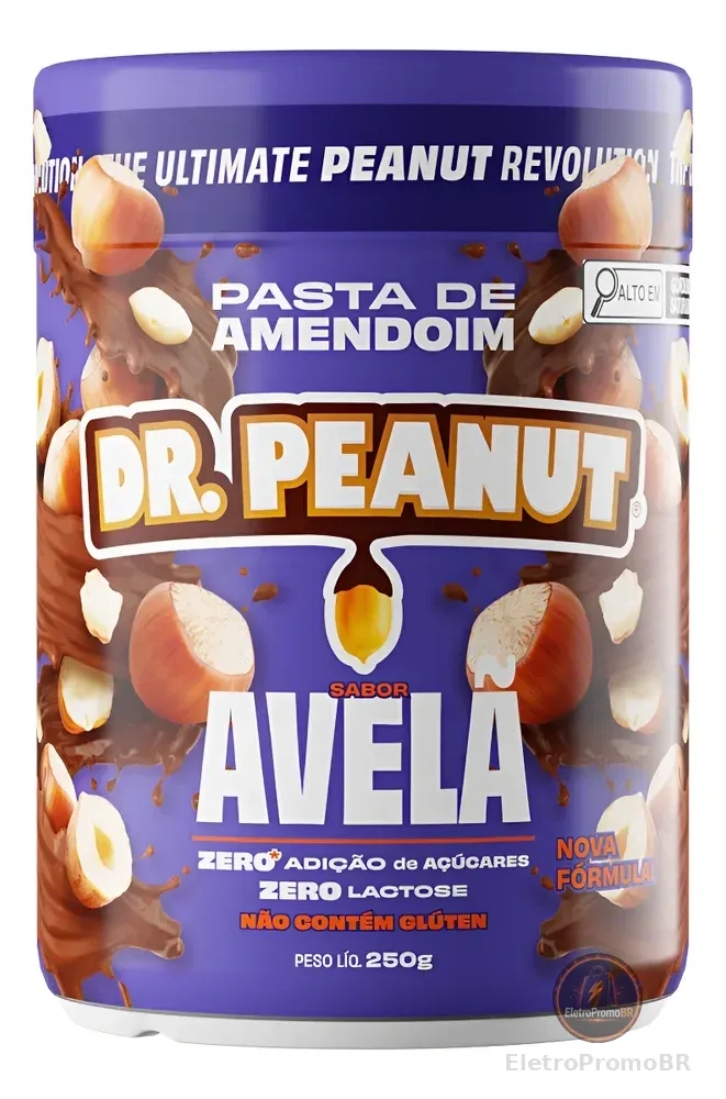 Pasta de Amendoim com Whey Protein Dr. Peanut 250g Avelã