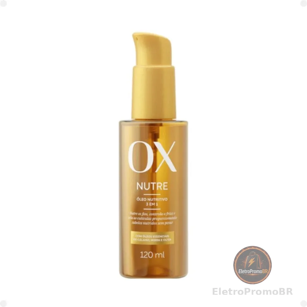 Óleo Capilar Nutritivo 3 em 1 Nutre Ox para Nutrição, Controle de Frizz e Selamento 120ml