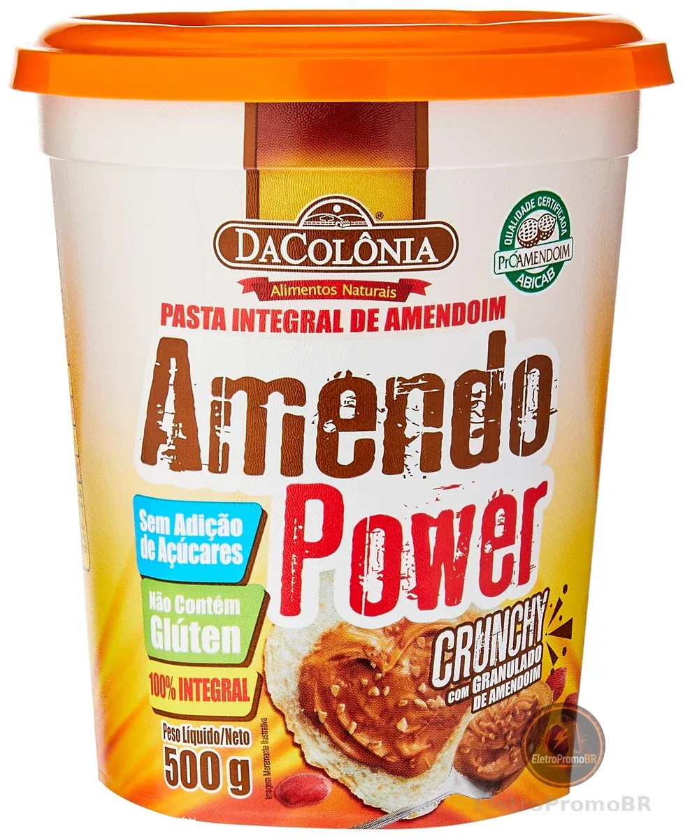 DaColônia Amendopower Crunchy - Pasta Amendoim, Granulado, 500G