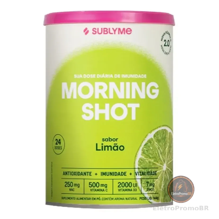 Suplemento Vitamínico Sublyme Morning Shot 2.0 Limão, Em Pó, 144g