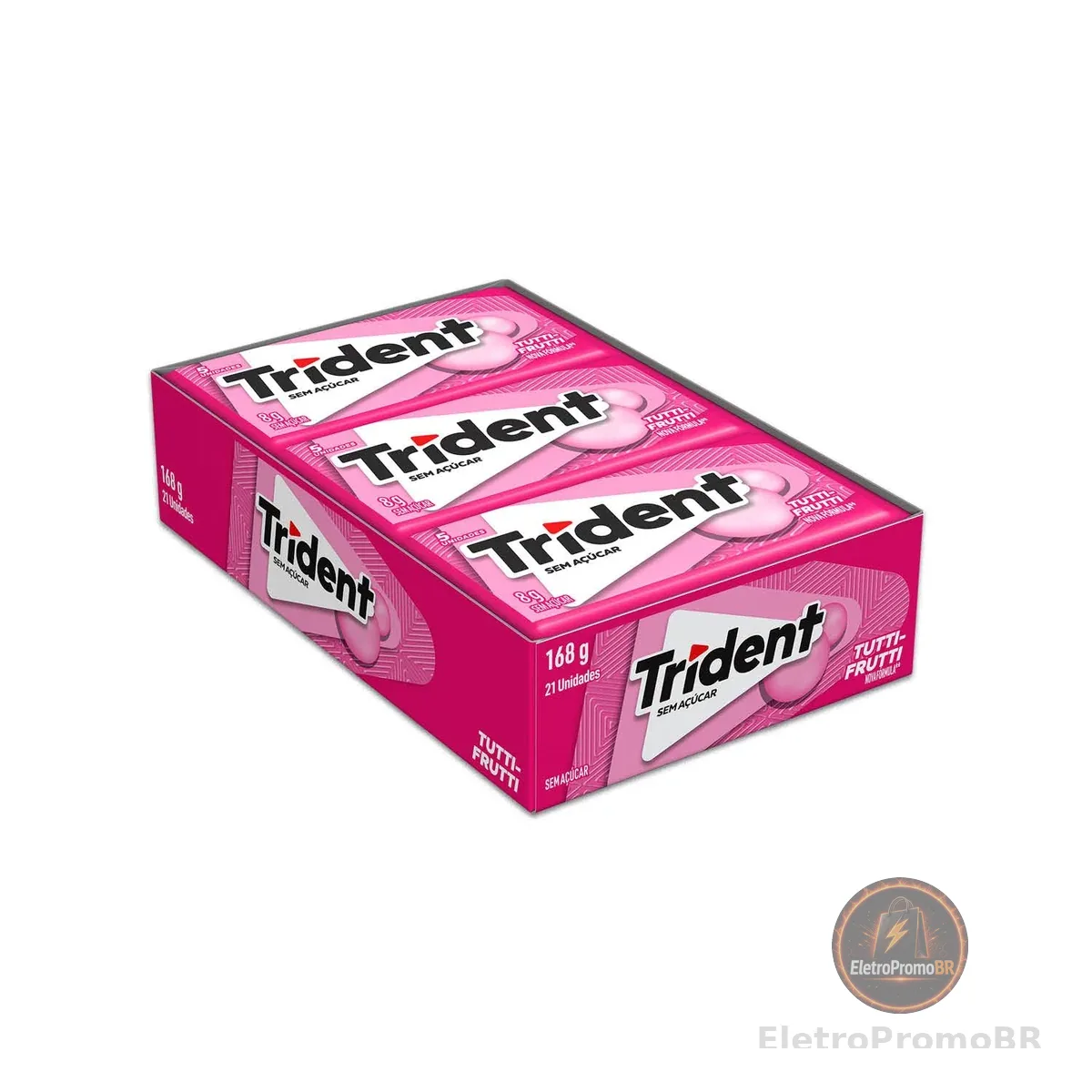 Chiclete Trident Tutti-frutti Sem Açúcar - Caixa com 21 unid. de 8g