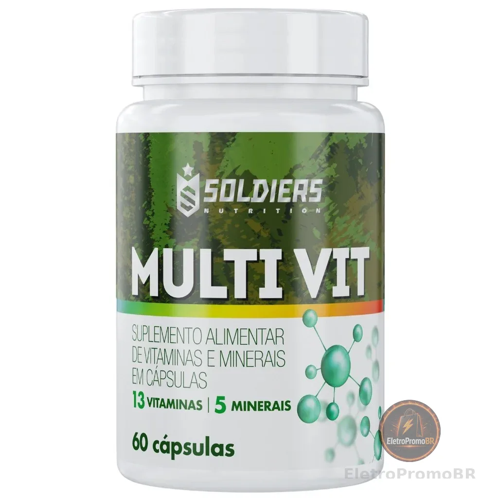 Multivitamínico 60 Caps 5 Minerais 12 Vitaminas Soldiers Nutrition Completo Saúde Imunidade Energia
