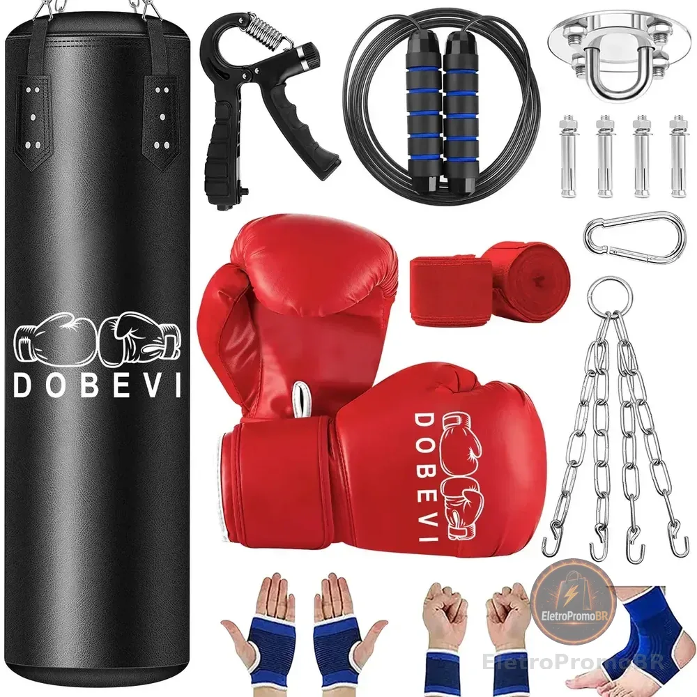 Saco de Pancada Profissional Dobevi 120 cm Kit com Luvas e Acessórios