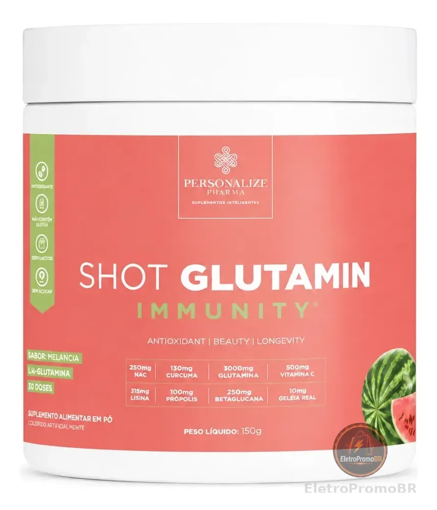 Shot Glutamin Immunity Com Nac Melancia