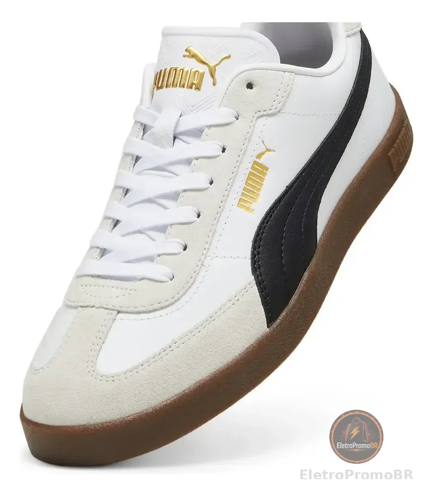 Tênis Feminino Club Ii Puma Branco E Preto Liso 37 Br