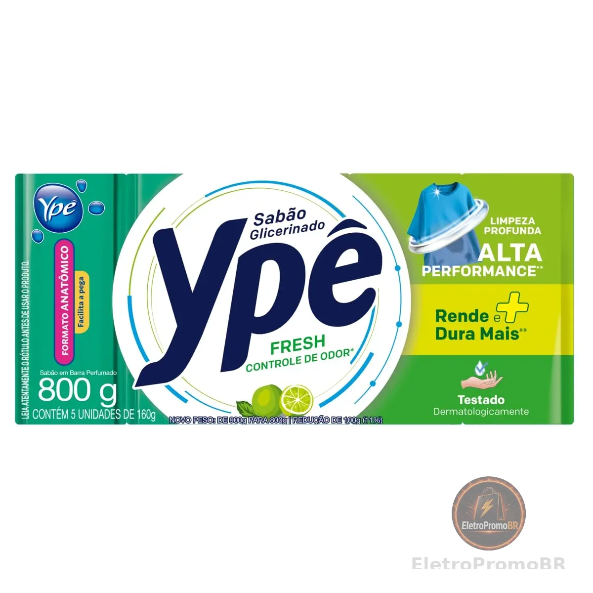 Ypê Sabão em Barra Fresh 900g - 5 unidades de 180g