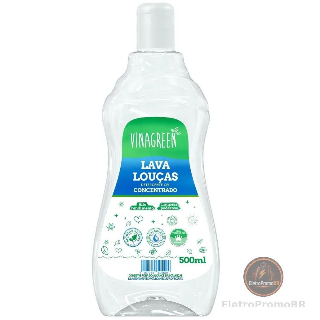 Vinagreen Detergente Gel Lava Louças Concentrado 500ml