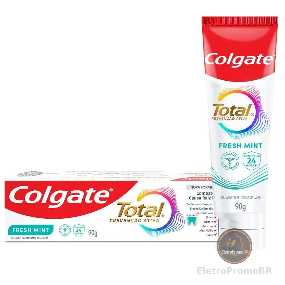 Colgate Total Fresh Mint Creme Dental Anticárie com Flúor, 90g