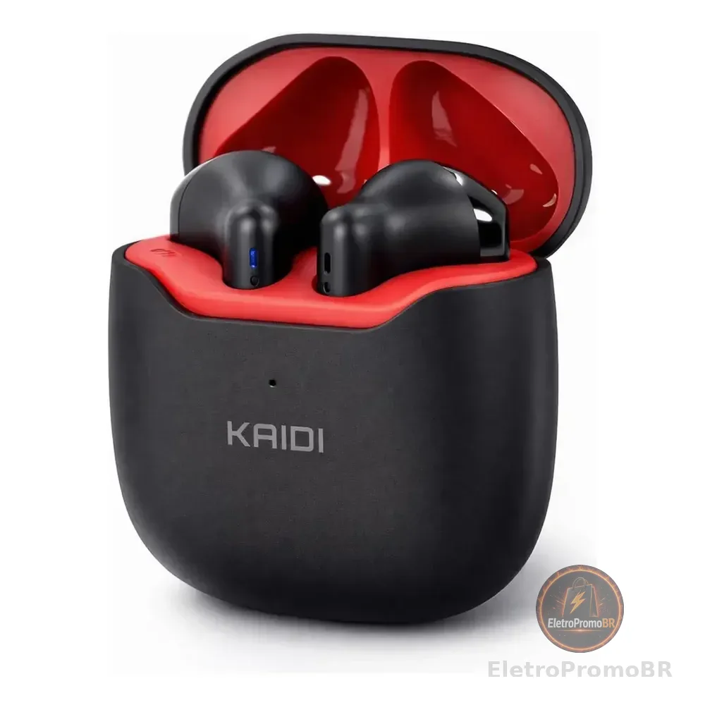 Fone De Ouvido Sem Fio Kaidi Kd771 Bluetooth 5.1 Cor Preto
