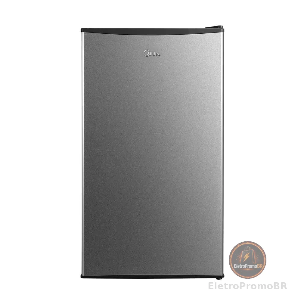 Frigobar 93 Litros Inverter Bivolt Preto com Porta na Cor Inox, Midea