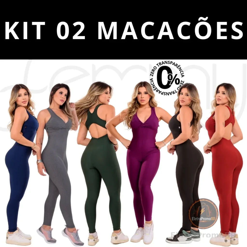 KIT 2 Macacão Longo Legg  Fitness Academia (BOJO REMOVÍVEL) EXCELENTE QUALIDADE