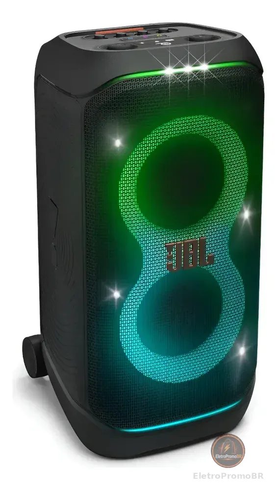 Caixa de Som JBL PartyBox Stage 320 Bluetooth Portátil Com Show de Luzes e Resistente a Respingos – 240W RMS Preta