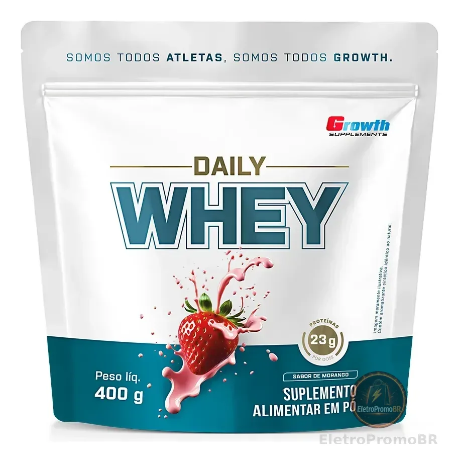 Daily Whey Protein 400g Growth Supplements Morango