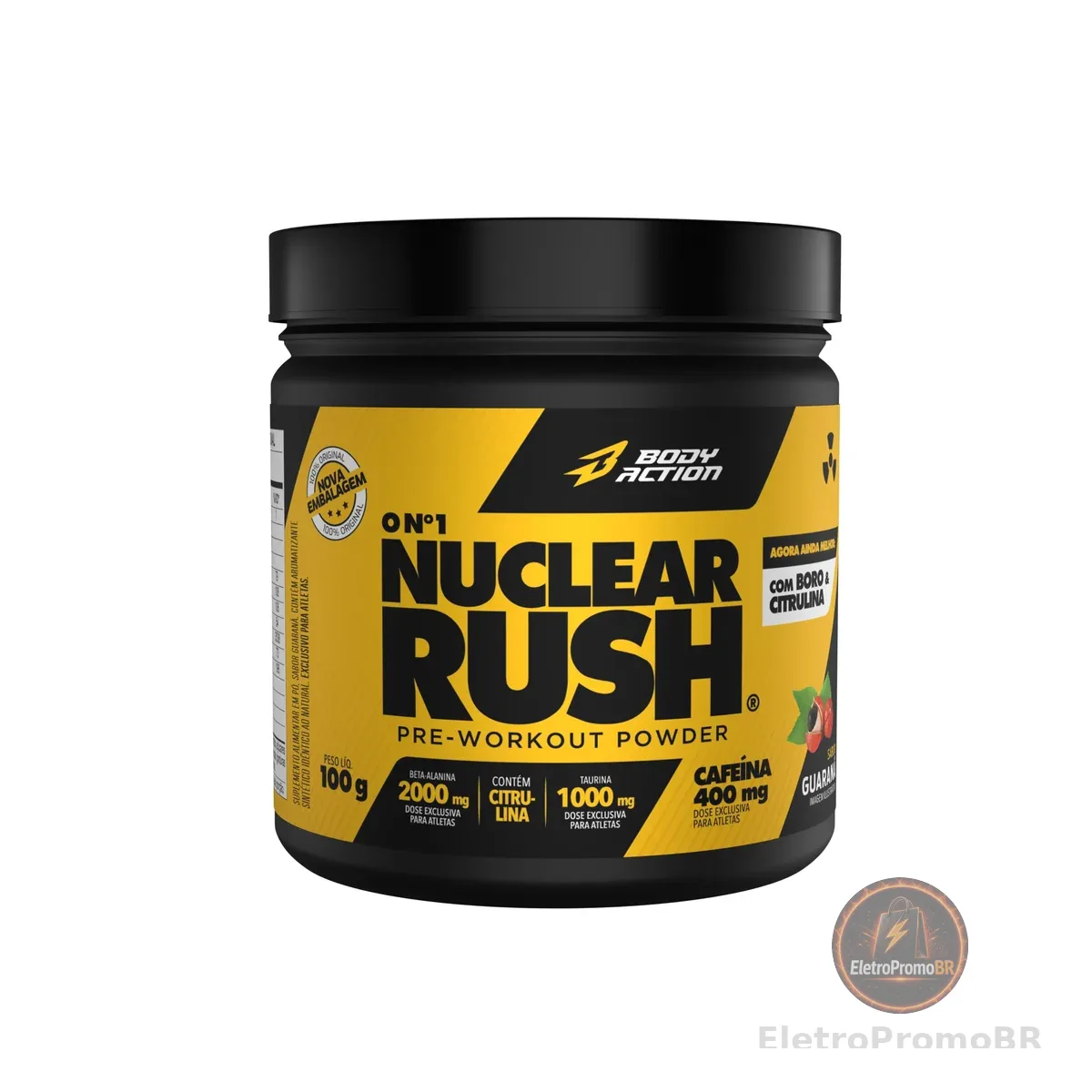 Pré Treino Nuclear Rush 100g Sabor Guaraná Bodyaction