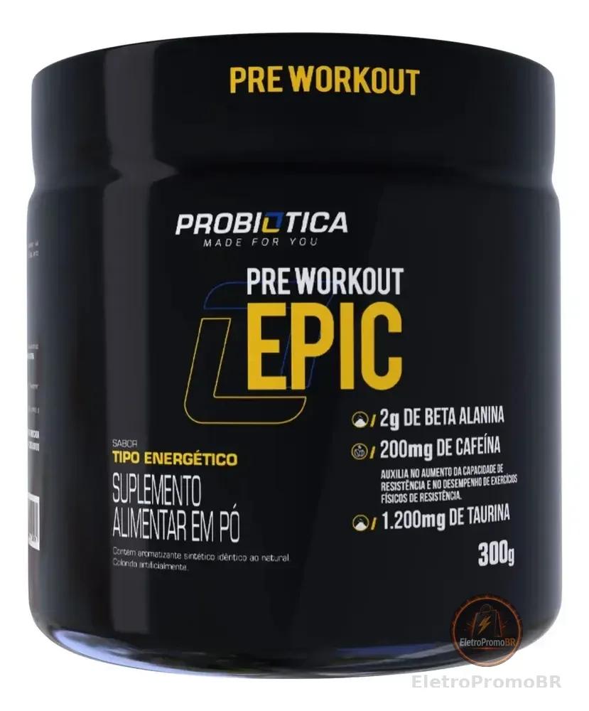 Pré Treino 300g Epic Pré Workout Probiótica Tipo Energético Energia e Performance