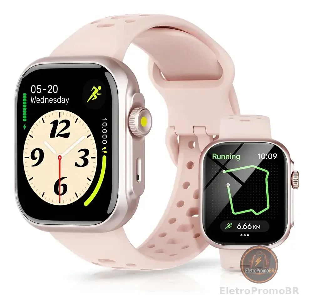 Relógio Smartwatch Bettdow Fb041 47 mm Esportivo Alexa E Gps 1.85 Cor Rosa