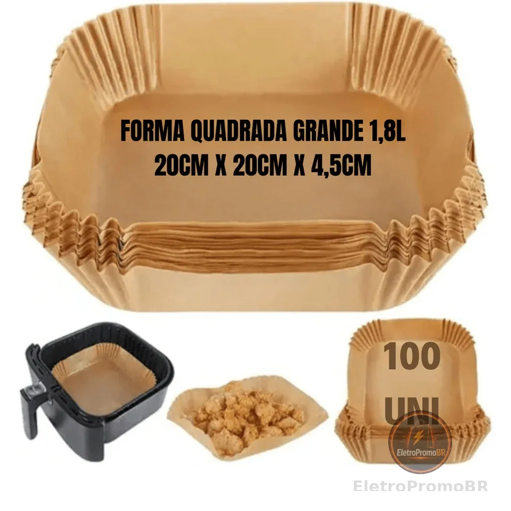 100 pçs forma descartável para fritadeira air fryer em papel antiaderente quadrado