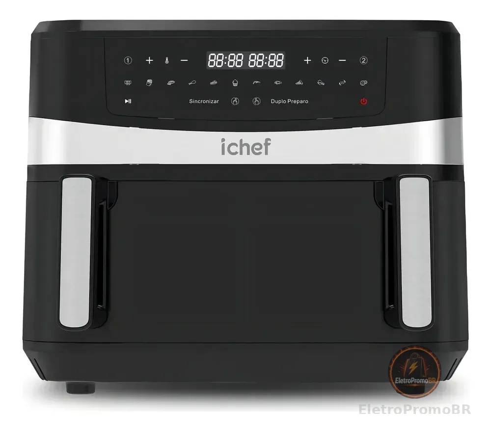 Fritadeira Elétrica Airfryer Ichef Dualzone Cor Preto