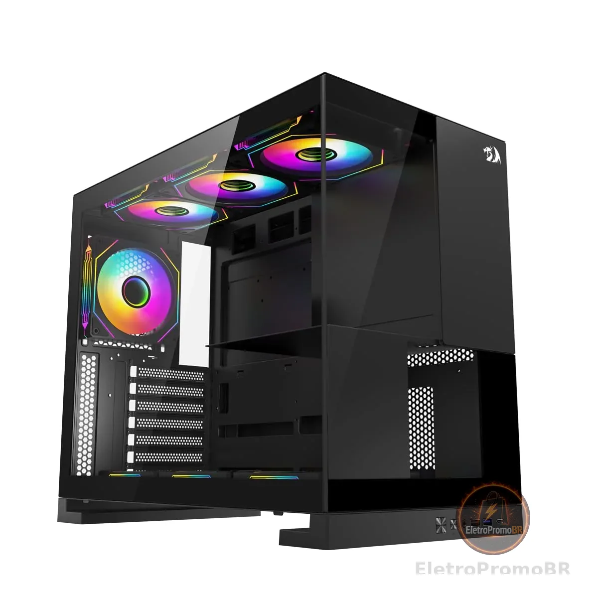 Gabinete Gamer Redragon Eternal Preto Sem Fans CA-612B